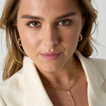 Earrings with alternating stones