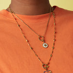 Chain with links and hearts detachable and adjustable