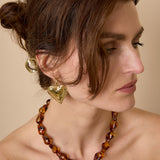 Earrings with large hanging heart