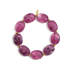 Beaded bracelet with oval and gold beads
