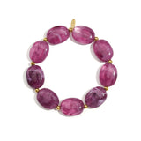 Beaded bracelet with oval and gold beads