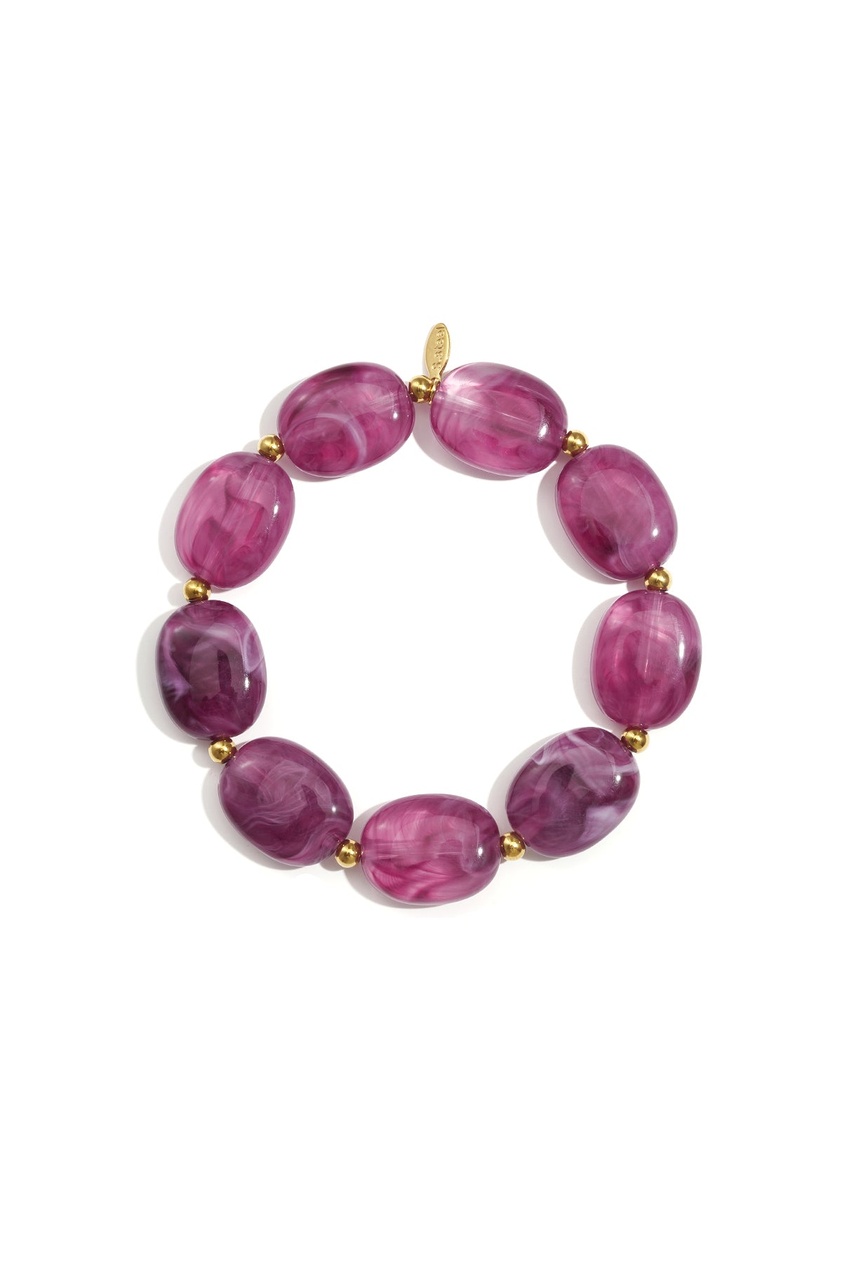 Beaded bracelet with oval and gold beads