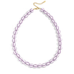 Bead necklace with striped beads