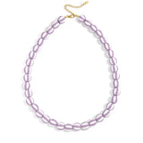 Bead necklace with striped beads