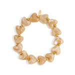 Elastic heart beaded bracelet