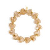 Elastic heart beaded bracelet