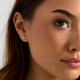 Clover earrings with stone