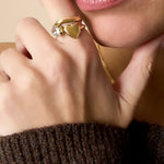 Stainless Steel Gemstone Rings Heart Casual Daily Simple Series Women's jewelry