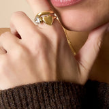 Stainless Steel Gemstone Rings Heart Casual Daily Simple Series Women's jewelry