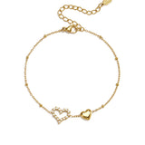 14K Gold Plated Stainless Steel Charm Bracelets Heart Simple Daily Simple Series Women's jewelry