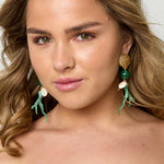 Earrings with coral and sea pendants