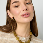 Necklace with squoval beads