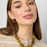 Necklace with squoval beads