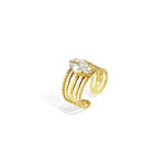 Stainless Steel Gemstone Rings lines Casual Daily Simple Series Women's jewelry