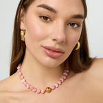Statement necklace with heart-shaped beads