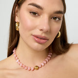 Statement necklace with heart-shaped beads