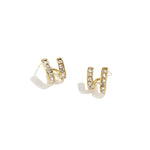 Earrings with double effect and zirconia