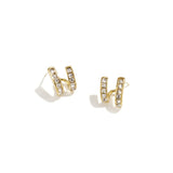 Earrings with double effect and zirconia