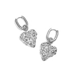 Squoval earrings with heart with star pattern