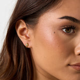 Shooting star earrings with stone detail