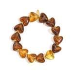 Elastic heart beaded bracelet