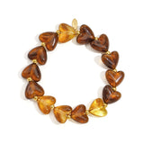 Elastic heart beaded bracelet