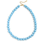 Bead necklace with striped beads