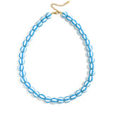 Bead necklace with striped beads