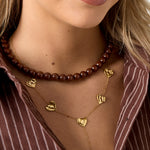 Y-shaped necklace with wavy hearts