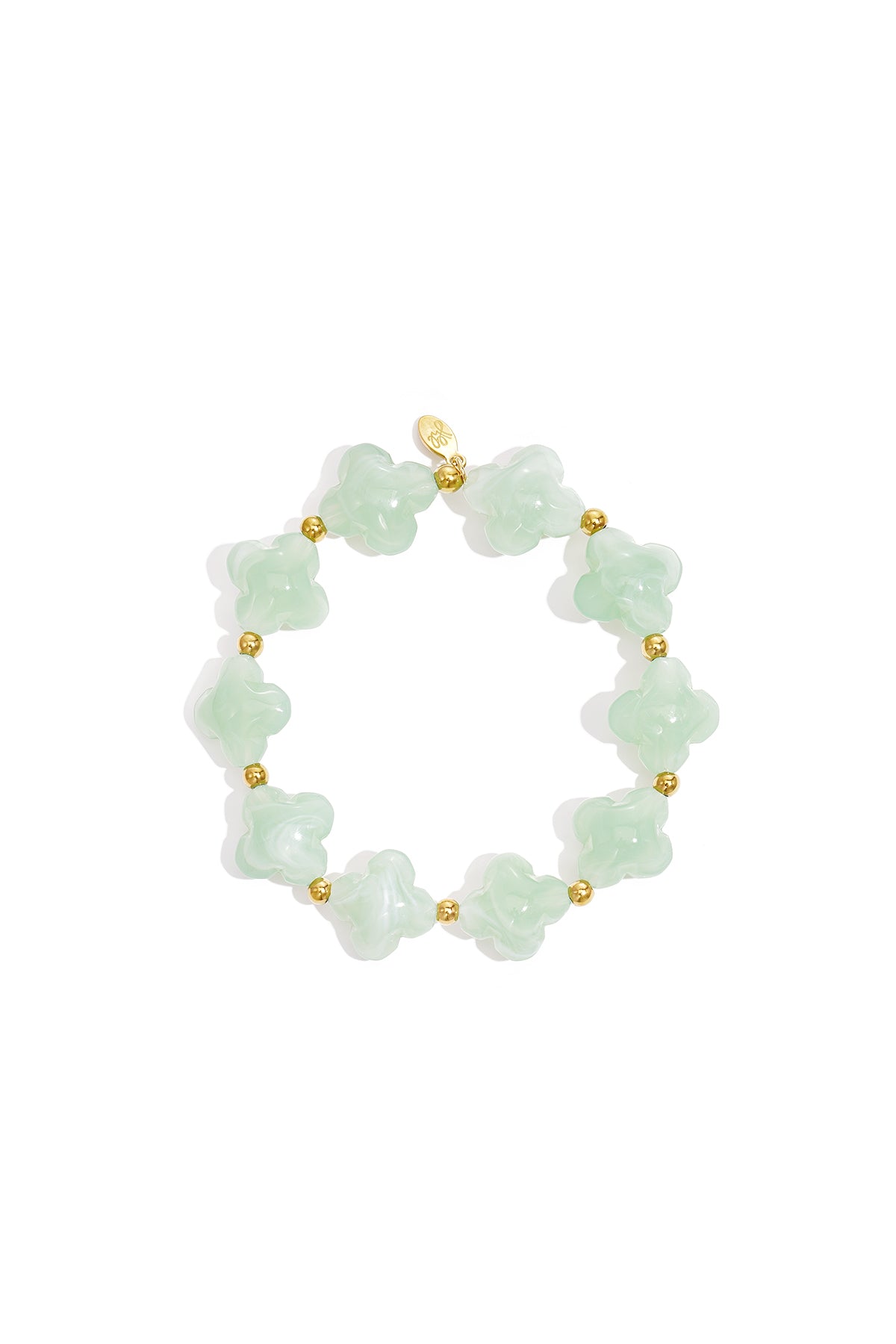 Beaded bracelet with clover beads