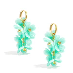 Earrings with a hanging wreath of flowers