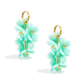 Earrings with a hanging wreath of flowers