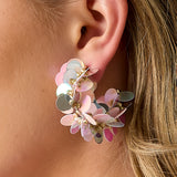 Hoop earrings made of sequins and beads