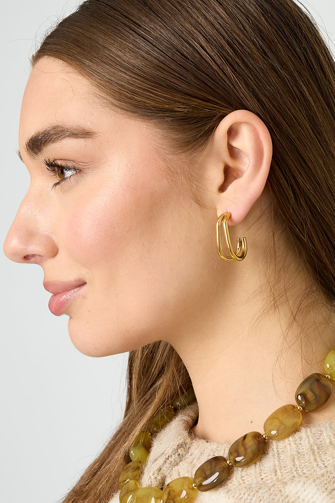 Stainless Steel Hoop Earrings lines Casual Daily Simple Series Women's jewelry