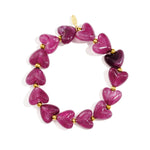 Elastic heart beaded bracelet