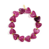 Elastic heart beaded bracelet