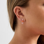 3 hanging heart earrings with stones