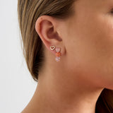 3 hanging heart earrings with stones