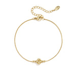 Bracelet with minimalist clover and beads