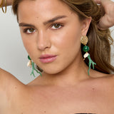 Earrings with coral and sea pendants