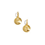 Earrings with rose in flower pendant