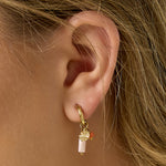 Earrings with beads and coin charm