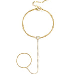 Handchain tennis-style with statement stone
