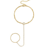 Handchain tennis-style with statement stone