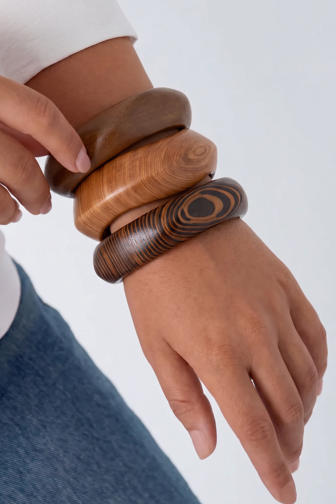 Wood Bangles Irregular Shape Simple Daily Simple Series Women's jewelry
