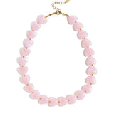 Necklace with heart-shaped beads