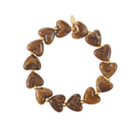 Elastic heart beaded bracelet