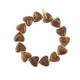 Elastic heart beaded bracelet
