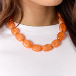 Necklace with squoval beads