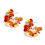 Hoop earrings made of sequins and beads
